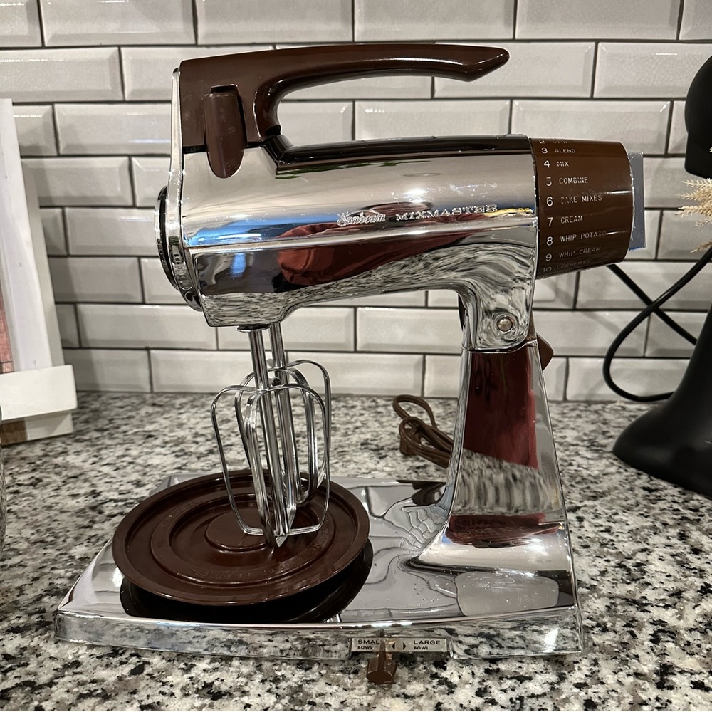Sunbeam Brown and Silver Kitchen Mixer Retro Design
